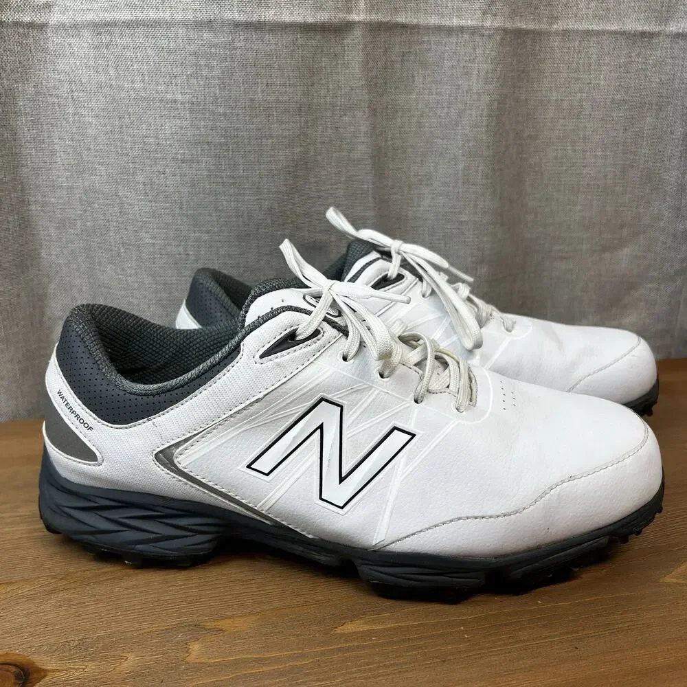 New Balance Striker Golf Shoes Men’s 11 Spiked Waterproof White Gray EU 46